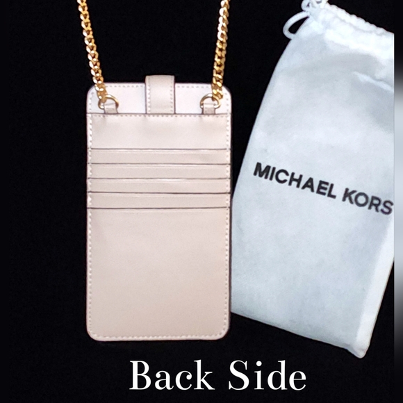 BN Michael Kors Cross Body & Smart phone carrier SOFT leather bag w/chain straps - Picture 2 of 11